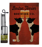 Boston Terrier Brewing - Pets Nature Vertical Impressions Decorative Flags HG110117 Made In USA