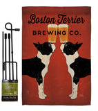 Boston Terrier Brewing - Pets Nature Vertical Impressions Decorative Flags HG110117 Made In USA