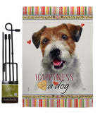 Parson Russell Terrier Happiness - Pets Nature Vertical Impressions Decorative Flags HG110137 Made In USA