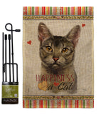 Abyssiniar Happiness - Pets Nature Vertical Impressions Decorative Flags HG110140 Made In USA