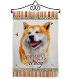 Akita Happiness - Pets Nature Vertical Impressions Decorative Flags HG110141 Made In USA