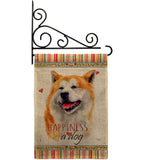 Akita Happiness - Pets Nature Vertical Impressions Decorative Flags HG110141 Made In USA