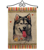 Alaskan Malamute Happiness - Pets Nature Vertical Impressions Decorative Flags HG110142 Made In USA