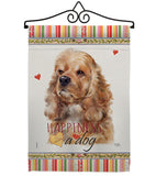 Cocker Spaniel Happiness - Pets Nature Vertical Impressions Decorative Flags HG110143 Made In USA