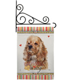 Cocker Spaniel Happiness - Pets Nature Vertical Impressions Decorative Flags HG110143 Made In USA