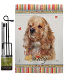 Cocker Spaniel Happiness - Pets Nature Vertical Impressions Decorative Flags HG110143 Made In USA