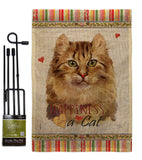 Amerian Curl Happiness - Pets Nature Vertical Impressions Decorative Flags HG110144 Made In USA