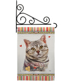 Gray American Short Hair Happiness - Pets Nature Vertical Impressions Decorative Flags HG110145 Made In USA