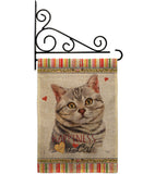 Gray American Short Hair Happiness - Pets Nature Vertical Impressions Decorative Flags HG110145 Made In USA