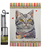 Red American Short Hair Happiness - Pets Nature Vertical Impressions Decorative Flags HG110146 Made In USA