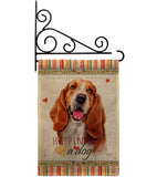 Basset Hound Happiness - Pets Nature Vertical Impressions Decorative Flags HG110149 Made In USA