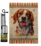 Beagle Happiness - Pets Nature Vertical Impressions Decorative Flags HG110150 Made In USA