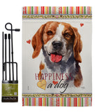 Beagle Happiness - Pets Nature Vertical Impressions Decorative Flags HG110150 Made In USA