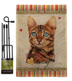 Brown Bengal Happiness - Pets Nature Vertical Impressions Decorative Flags HG110151 Made In USA