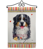 Bernese Mountain Happiness - Pets Nature Vertical Impressions Decorative Flags HG110153 Made In USA