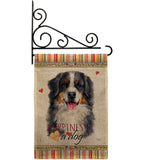 Bernese Mountain Happiness - Pets Nature Vertical Impressions Decorative Flags HG110153 Made In USA