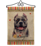 Black Pitbull Happiness - Pets Nature Vertical Impressions Decorative Flags HG110154 Made In USA