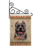 Black Pitbull Happiness - Pets Nature Vertical Impressions Decorative Flags HG110154 Made In USA