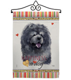 Black Chow Chow Happiness - Pets Nature Vertical Impressions Decorative Flags HG110156 Made In USA