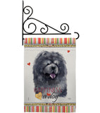 Black Chow Chow Happiness - Pets Nature Vertical Impressions Decorative Flags HG110156 Made In USA