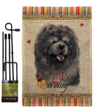 Black Chow Chow Happiness - Pets Nature Vertical Impressions Decorative Flags HG110156 Made In USA