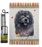 Black Chow Chow Happiness - Pets Nature Vertical Impressions Decorative Flags HG110156 Made In USA