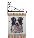 Border Collie Happiness - Pets Nature Vertical Impressions Decorative Flags HG110158 Made In USA