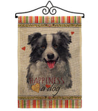 Border Collie Happiness - Pets Nature Vertical Impressions Decorative Flags HG110158 Made In USA