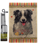 Border Collie Happiness - Pets Nature Vertical Impressions Decorative Flags HG110158 Made In USA