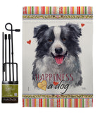 Border Collie Happiness - Pets Nature Vertical Impressions Decorative Flags HG110158 Made In USA