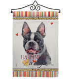 Boston Terrier Happiness - Pets Nature Vertical Impressions Decorative Flags HG110159 Made In USA