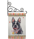 Boston Terrier Happiness - Pets Nature Vertical Impressions Decorative Flags HG110159 Made In USA