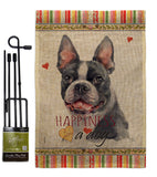 Boston Terrier Happiness - Pets Nature Vertical Impressions Decorative Flags HG110159 Made In USA