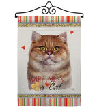 British Short Hair Happiness - Pets Nature Vertical Impressions Decorative Flags HG110161 Made In USA