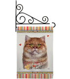 British Short Hair Happiness - Pets Nature Vertical Impressions Decorative Flags HG110161 Made In USA