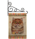 British Short Hair Happiness - Pets Nature Vertical Impressions Decorative Flags HG110161 Made In USA