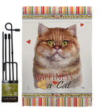 British Short Hair Happiness - Pets Nature Vertical Impressions Decorative Flags HG110161 Made In USA