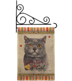 Blue British Short Hair Happiness - Pets Nature Vertical Impressions Decorative Flags HG110162 Made In USA