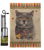 Blue British Short Hair Happiness - Pets Nature Vertical Impressions Decorative Flags HG110162 Made In USA