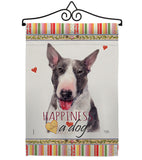 Bull Terrier Happiness - Pets Nature Vertical Impressions Decorative Flags HG110163 Made In USA