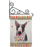 Bull Terrier Happiness - Pets Nature Vertical Impressions Decorative Flags HG110163 Made In USA