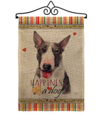 Bull Terrier Happiness - Pets Nature Vertical Impressions Decorative Flags HG110163 Made In USA