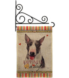 Bull Terrier Happiness - Pets Nature Vertical Impressions Decorative Flags HG110163 Made In USA