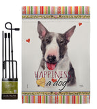 Bull Terrier Happiness - Pets Nature Vertical Impressions Decorative Flags HG110163 Made In USA