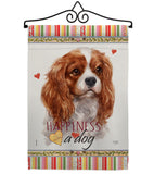 Charles Spaniel Happiness - Pets Nature Vertical Impressions Decorative Flags HG110165 Made In USA