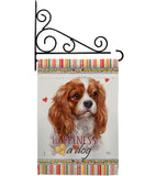 Charles Spaniel Happiness - Pets Nature Vertical Impressions Decorative Flags HG110165 Made In USA