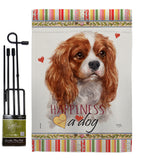 Charles Spaniel Happiness - Pets Nature Vertical Impressions Decorative Flags HG110165 Made In USA