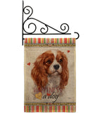 Charles Spaniel Happiness - Pets Nature Vertical Impressions Decorative Flags HG110165 Made In USA