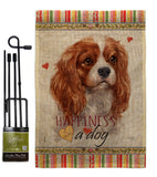 Charles Spaniel Happiness - Pets Nature Vertical Impressions Decorative Flags HG110165 Made In USA