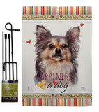 Chihuahua Happiness - Pets Nature Vertical Impressions Decorative Flags HG110168 Made In USA